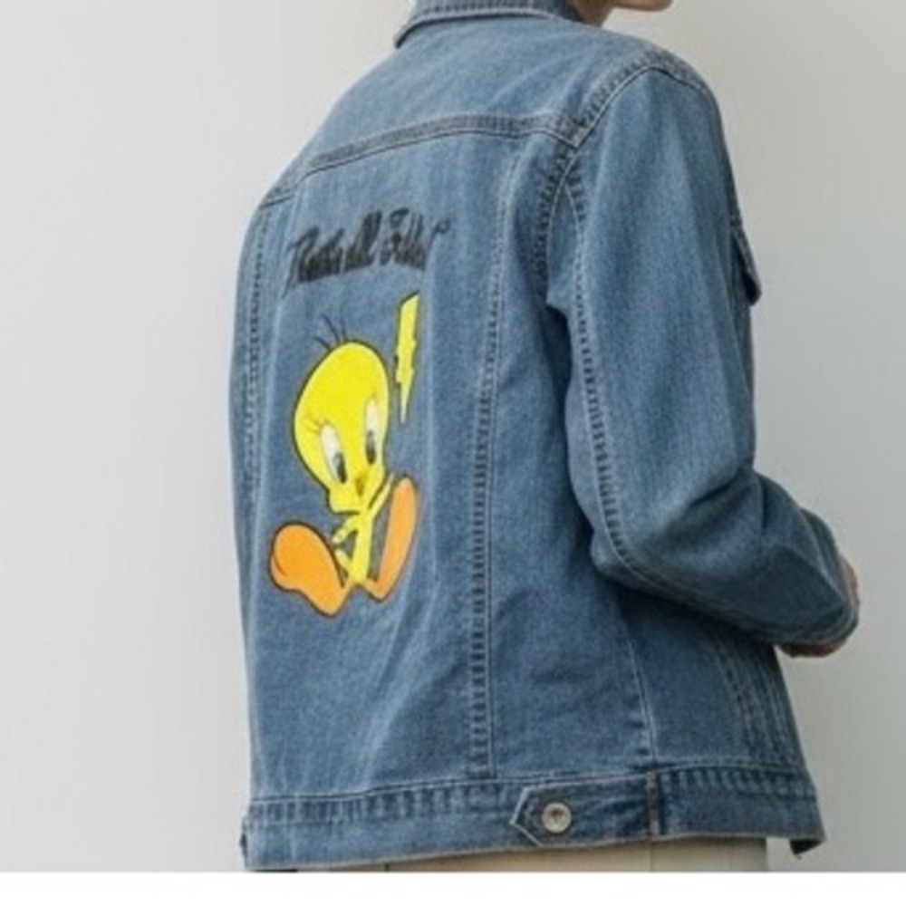 Tweety Bird kids 10/12 Jean Jacket Cartoon Looney Tunes denim‎ classic